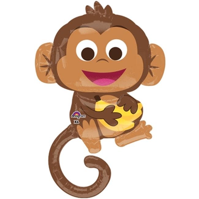 36" Happy Monkey Shape Mylar Balloon