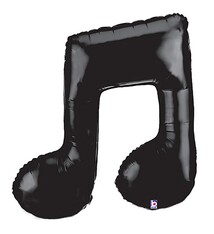 34" Black Double Music Note