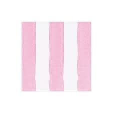 Cafe Stripe Light Pink Paper Linen Cocktail Napkin - package of 15