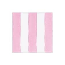 Cafe Stripe Light Pink Paper Linen Luncheon Napkin -15 per package