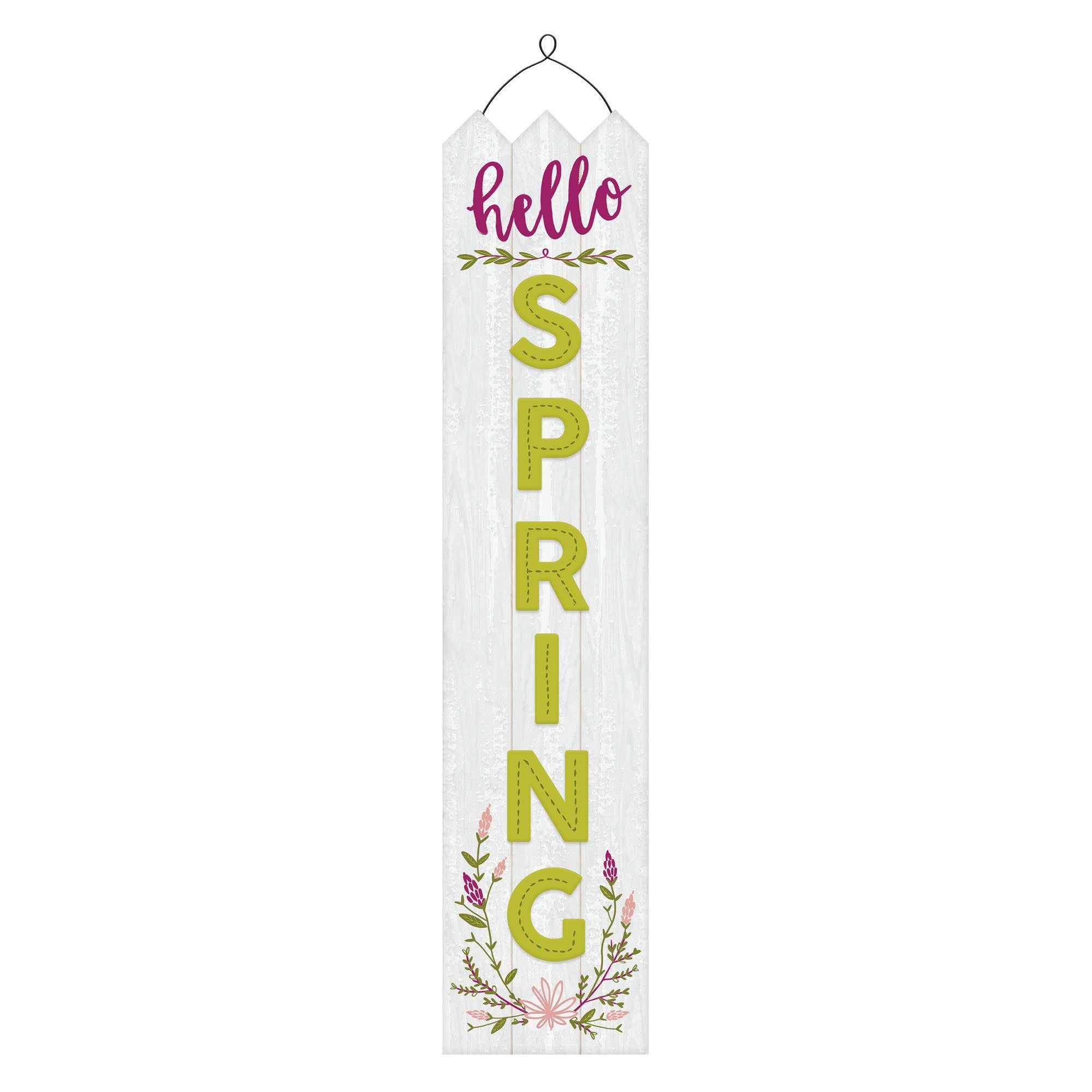 Hello Spring Deluxe Vertical Hanging Sign