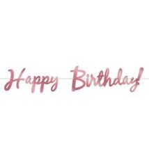 Rose Gold Happy Birthday Letter Banner