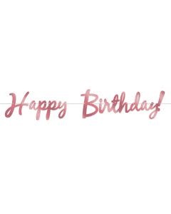 Rose Gold Happy Birthday Letter Banner
