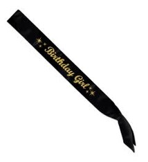 Glittered Birthday Girl Satin Sash