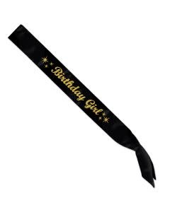 Glittered Birthday Girl Satin Sash