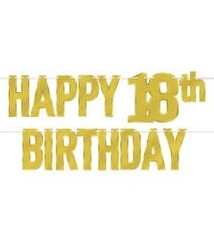 Foil Happy "18th" Birthday Banner
