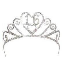 Glittered Metal "16" Tiara