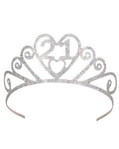 Glittered Metal "21" Tiara