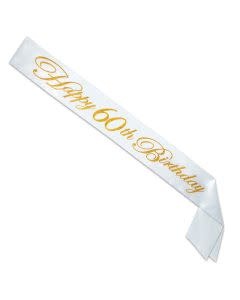 Gltrd Happy "60th" Birthday Satin Sash