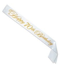 Gltrd Happy "70th" Birthday Satin Sash