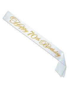 Gltrd Happy "70th" Birthday Satin Sash
