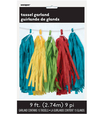 Tissue Paper Tassel Garland 9 Ft Multicolor 1ct