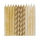 Glitter and Gold Spiral Birthday Candles Assorted (24 Count)