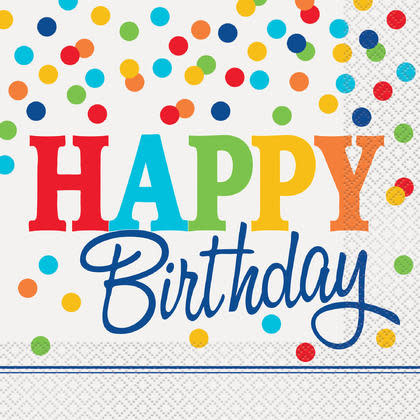 Rainbow Polka Dots Lunch Napkin (16 Count)