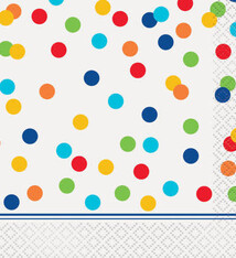 Rainbow Polka Dot  Beverage Napkins (16 Count)