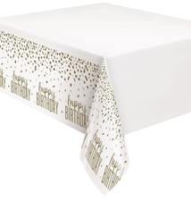 Confetti Gold Birthday Plastic Table cover 54" by 84"
