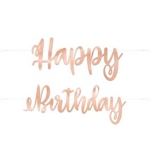 Rose Gold Script HBDay Banner 7 Feet