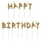 Gold Happy Birthday Letter Candle Picks