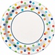 7" Rainbow Polka Dot Plates (8 Count)