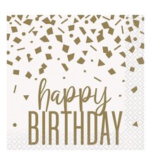 Confetti Gold BDay Beverage Napkin