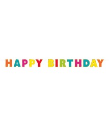 Gold/Rainbow Happy Birthday Banner 7.25 Feet