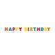 Gold/Rainbow Happy Birthday Banner 7.25 Feet