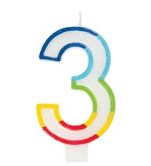 Number 3 Rainbow Birthday Candle