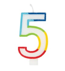 Number 5 Rainbow Birthday Candle