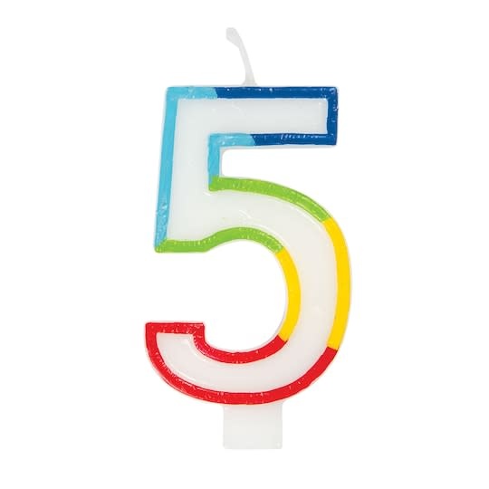 Number 5 Rainbow Birthday Candle