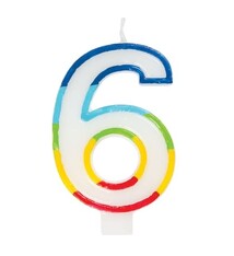Number 6 Rainbow Birthday Candle