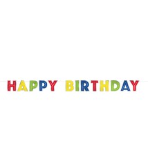 Silver/Rainbow Happy Birthday Banner 7.25 Feet