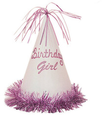 Birthday Girl Glitter Fringe Party Hat
