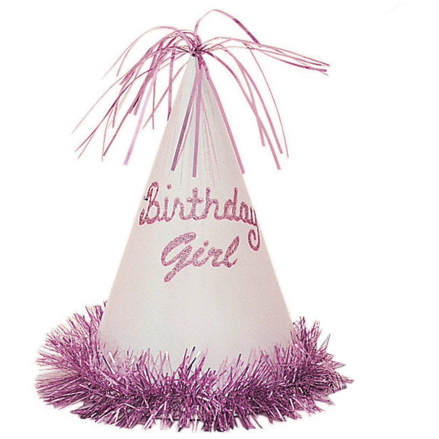Birthday Girl Glitter Fringe Party Hat