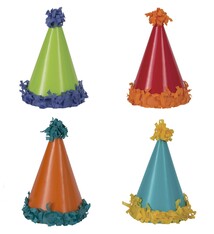 Pom Pom Mini Party Hats (8 Count)