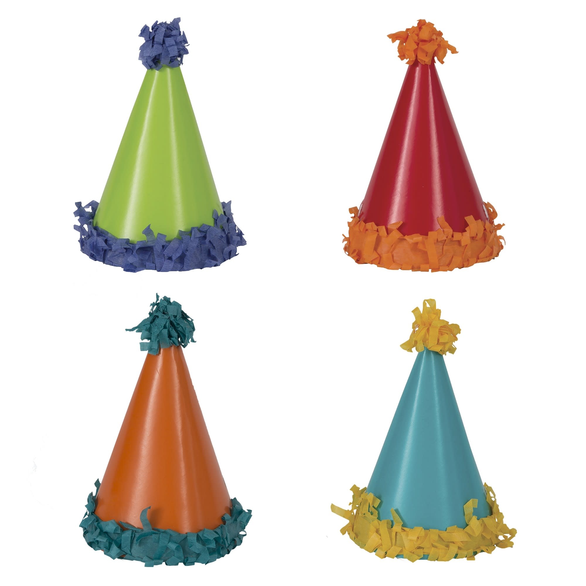 Pom Pom Mini Party Hats (8 Count)