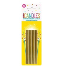 Gold Sparkling Birthday Candles (18 Count)