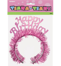 Deluxe Pink Happy Birthday Tiara