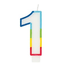 Number 1 Rainbow Birthday Candle