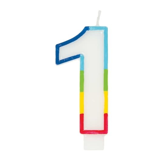 Number 1 Rainbow Birthday Candle