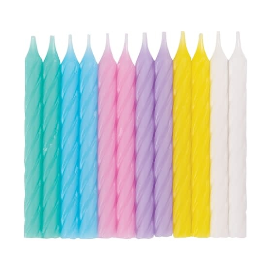 Pastel Spiral Candles, 24 Count