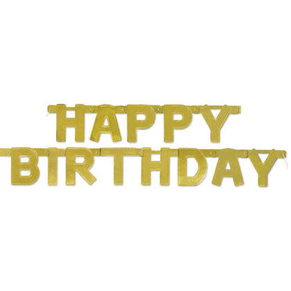 Gold Happy Birthday Banner