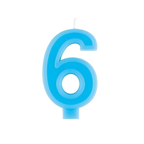 Raised Border Number "6" Birthday Candle