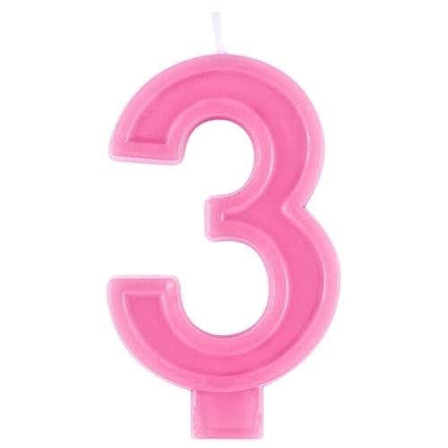 Raised Border Number "3" Birthday Candle