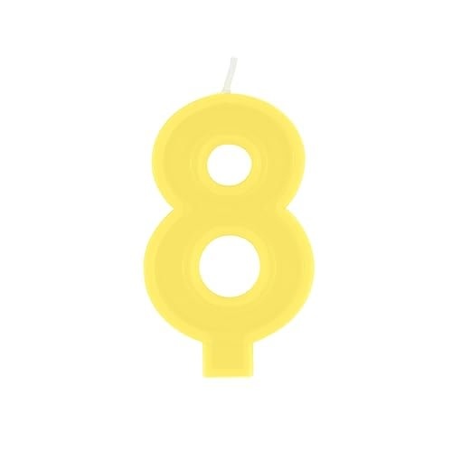 Raised Border Number "8" Birthday Candle