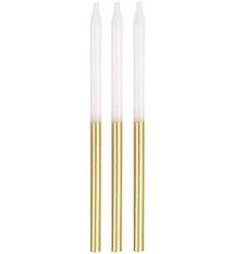 Gold Metallic Dipped 5" Birthday Candles (12 Count)
