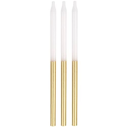 Gold Metallic Dipped 5" Birthday Candles (12 Count)
