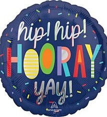 17" Hooray Mylar Balloon  - #164