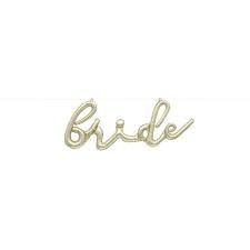 14" White Gold "Bride" Air Filled Banner