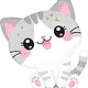 24" Kawaii Kitty Shape Mylar Balloon