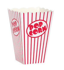 Red and White Striped Popcorn Boxes 10ct